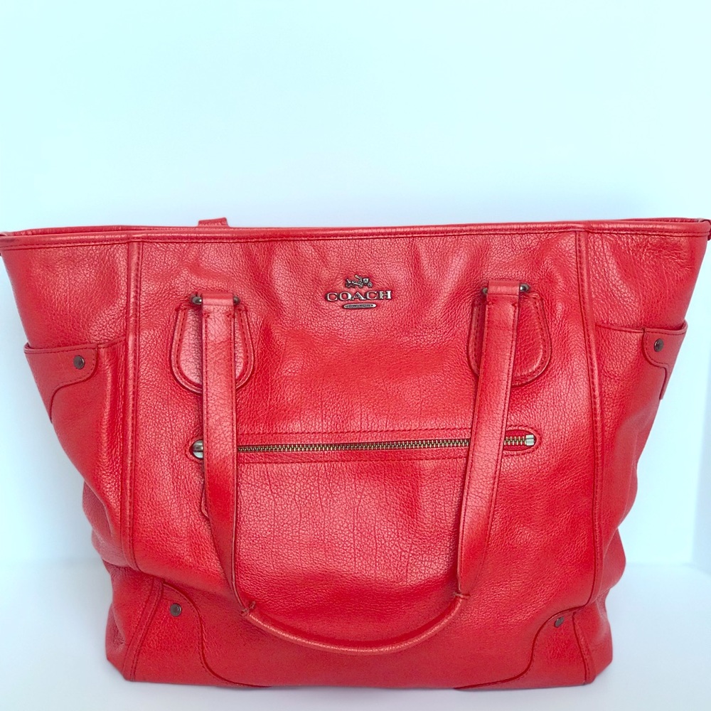 Red Leather Coach Purse
